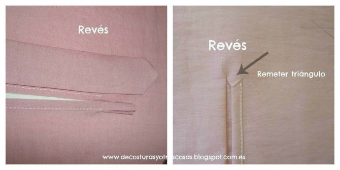 Обработка разреза на рукаве планкой