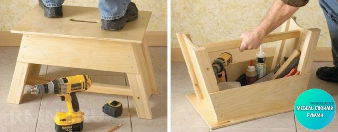 Стремянка и переноска для инструментов