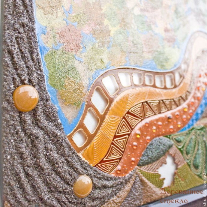 Витражная картина на стекле "Пять стихий осени": часть 3