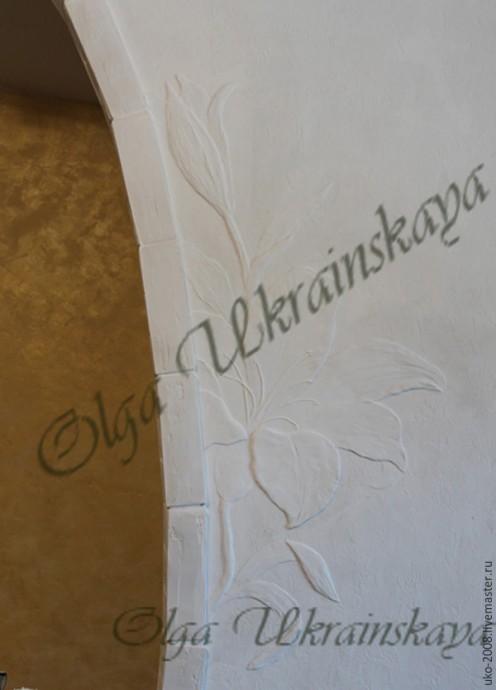 Делаем барельеф с лилиями на стене: часть 3