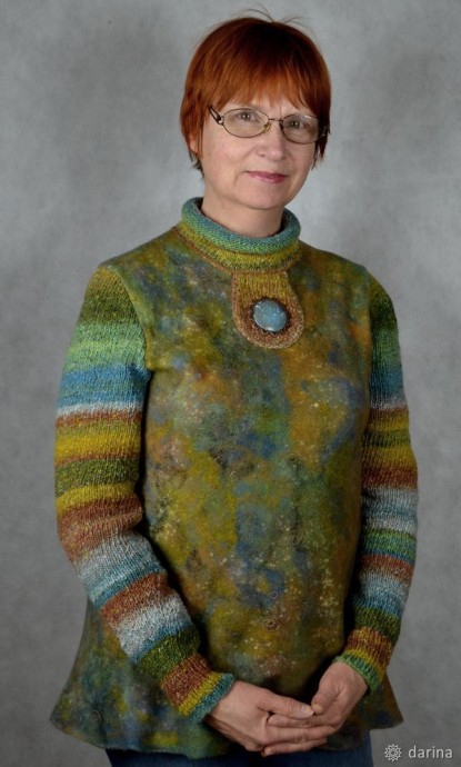 Учимся валять и окрашивать безрукавку: часть 2