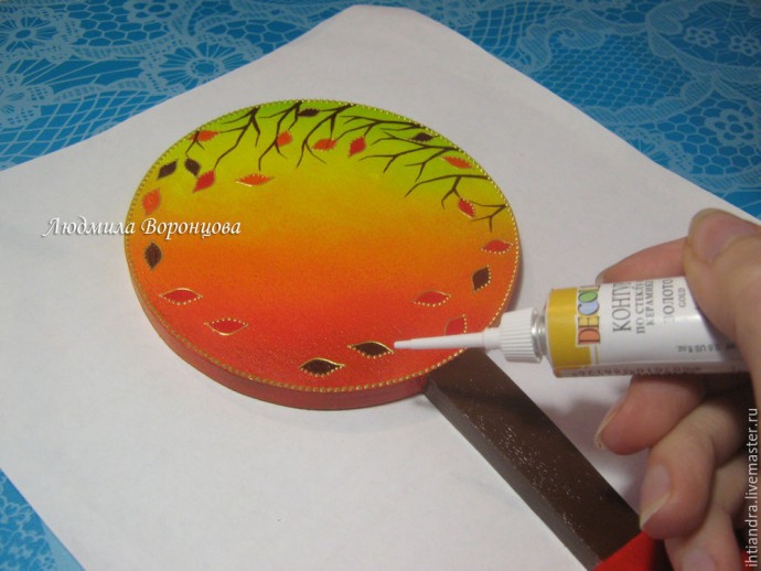 Держатель для украшений "Осенний топиарий": мастер-класс, часть 3