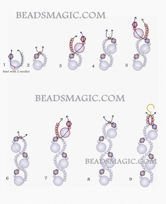 Колье из крупного и мелкого жемчуга