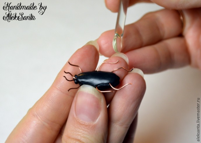 Жук из запекаемой полимерной глины: мастер-класс, часть 3