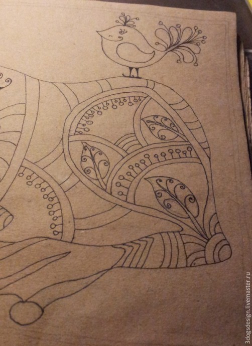 ​Рисуем орнамент на крафт-бумаге: часть 1