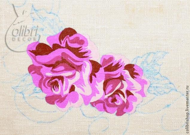 Роспись салфетки "Роза"