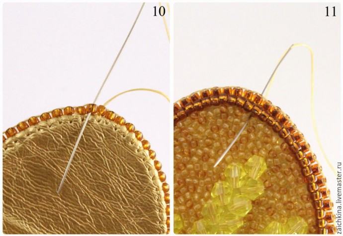 ​Вышиваем бисером брошь "Колоски": часть 4