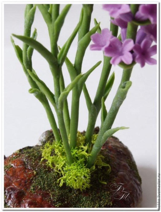 Лепим веточки лаванды из полимерной глины без использования молдов: часть 3