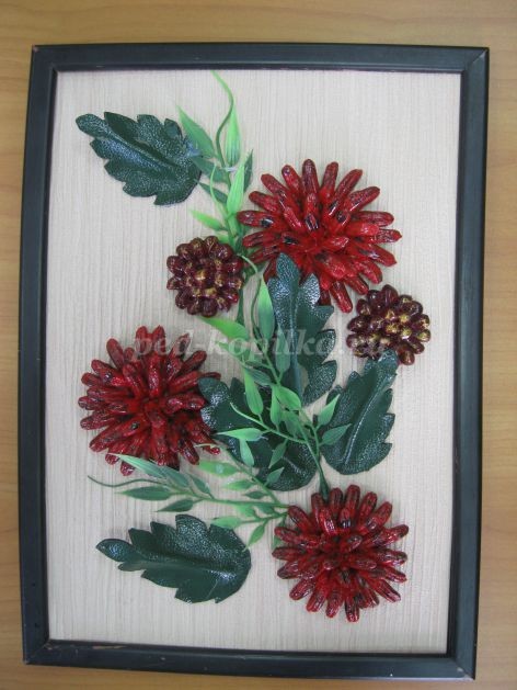 Цветы из косточек фиников и кедровых орехов: часть 2