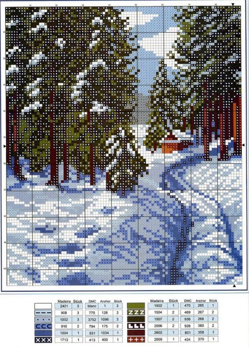 Вышиваем зимние пейзажи: часть 4