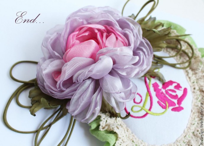 Мастер-класс: создаем нежный "Пион из вуали": часть 5