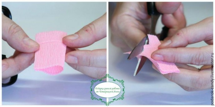 Делаем распушившийся пион из гофрированной бумаги и конфеты: часть 2 Делаем распушившийся пион из гофрированной бумаги и конфеты: часть 2