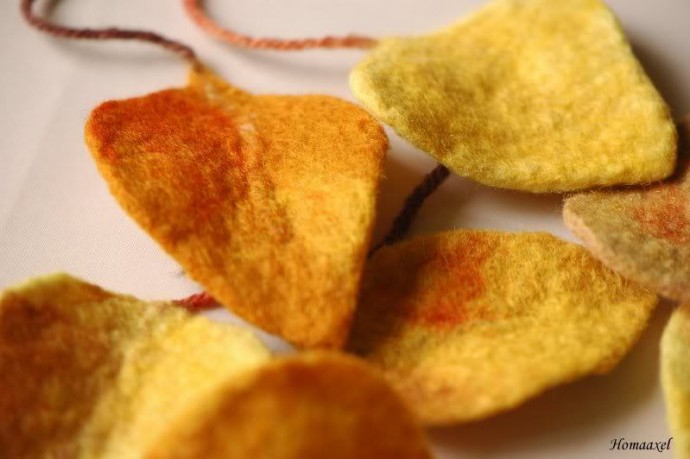 ​Мастер-класс по осенним листьям в технике валяния: часть 3