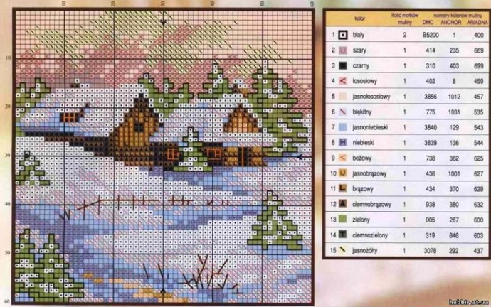 Вышиваем зимние пейзажи: часть 6