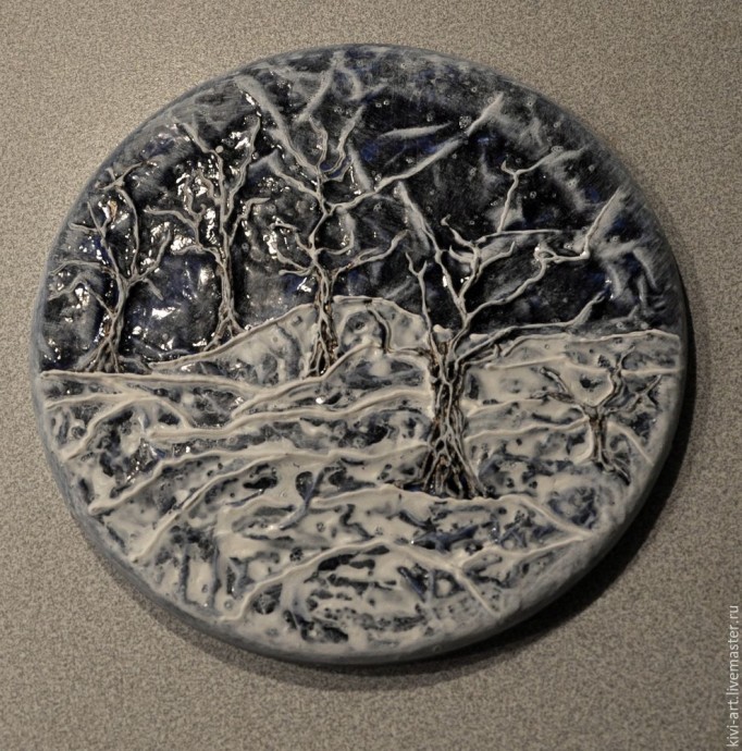 ​Мастер-класс по декорированию часов "Синяя зима": часть 2