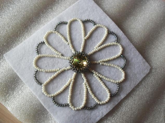 Мастер-класс по созданию вышитой бисером броши "Нео-цветок": часть 4