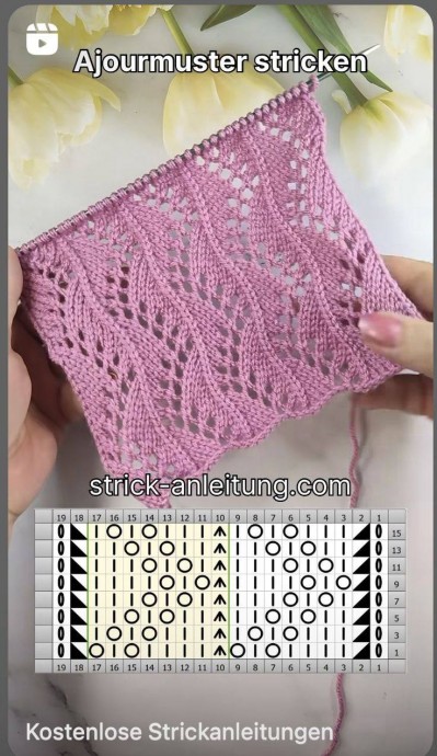 ​Нежные узоры для вязания спицами