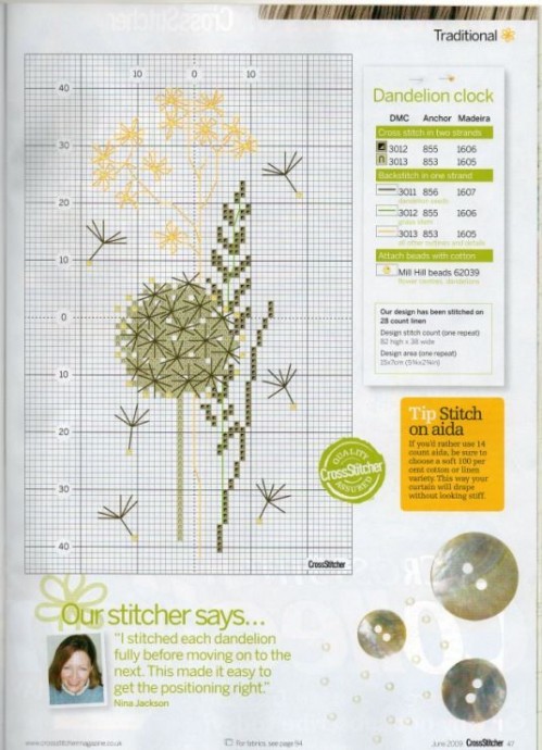 ​Вышиваем одуванчики