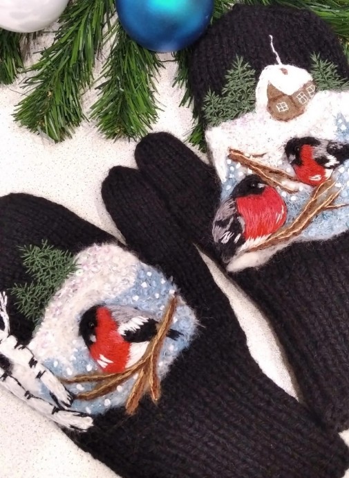 Идеи эксклюзивных варежек с ручной вышивкой