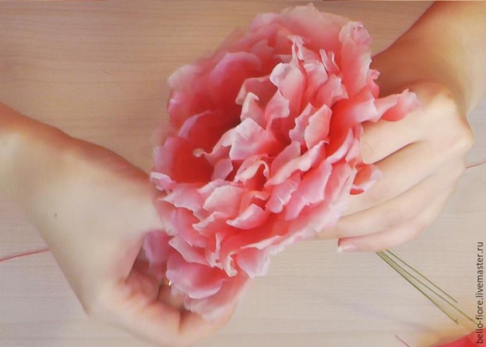 Создаем мак "Strawberry Dessert" из шелка: часть 3