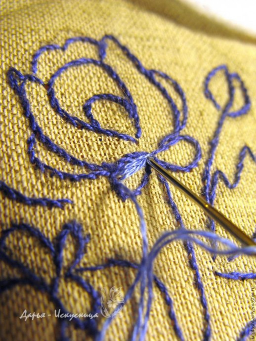 Создаем стилизованную вышитую брошь "Гжель": часть 1