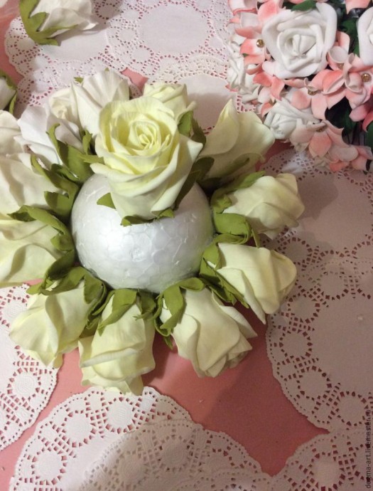 Создаем закрытые розы из фоамирана для свадебного букета: часть 2