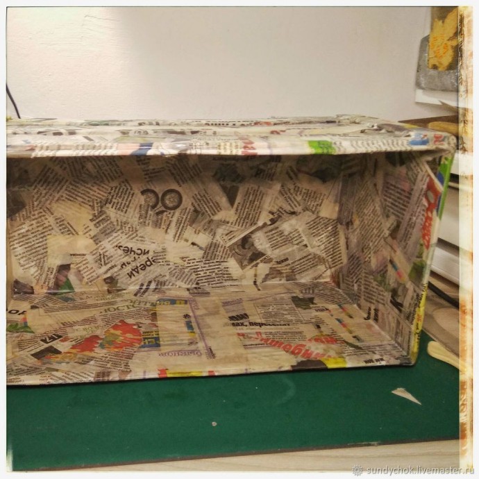 ​Ящик со львом в технике папье-маше: часть 2