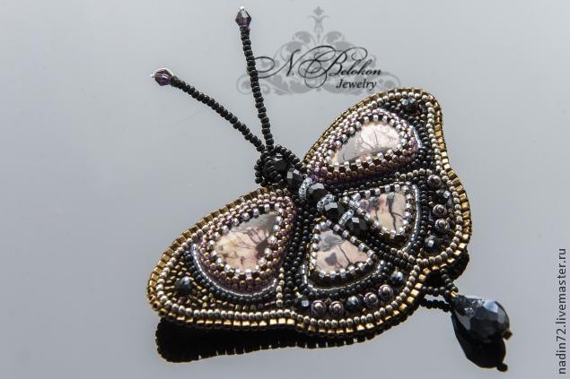 Вышивка бисером "Брошь-бабочка экзотическая": мастер-класс, часть 5