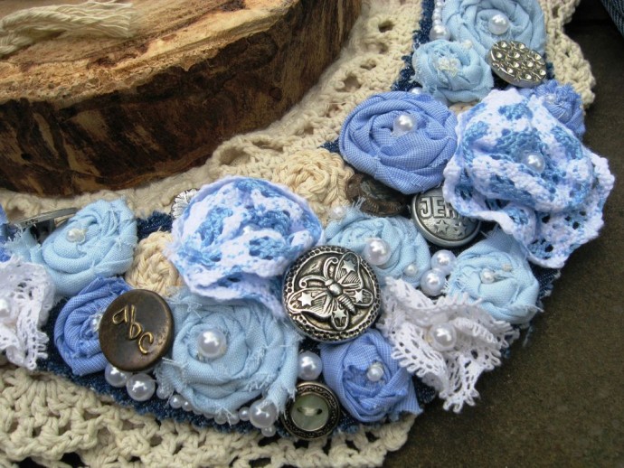 Мастерим текстильное колье в стиле бохо