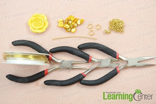 Колье ярусное с жёлтым перламутром