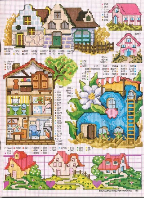 ​Вышиваем милые домики: часть 2