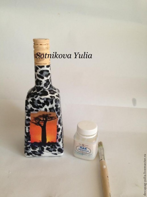 Декопатч бутылки в африканском стиле