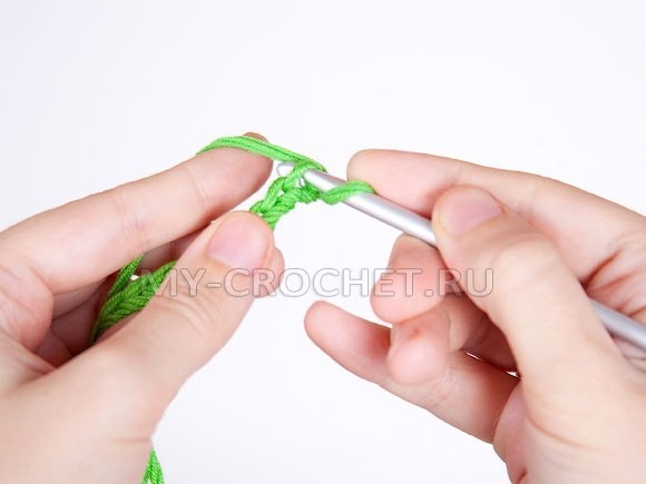 ​Как связать полустолбик без накида (соединительный столбик)