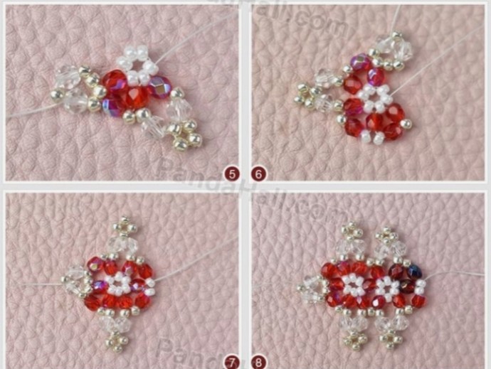 Ажурный браслет из бисера и биконуса