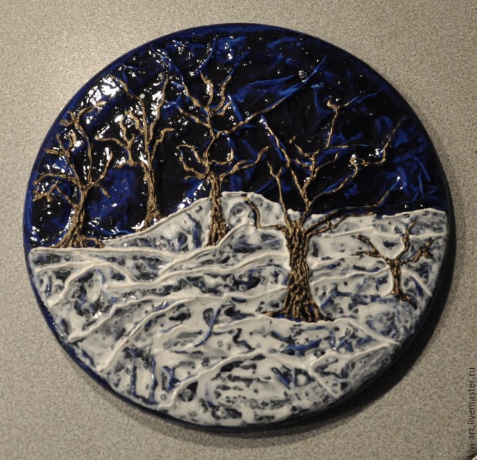 ​Мастер-класс по декорированию часов "Синяя зима": часть 2