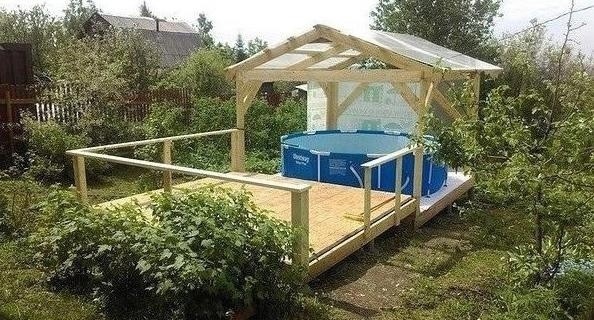 Отличная идея обустройства бассейна на даче