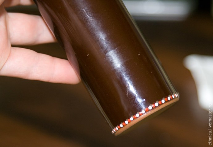 Точечная роспись бутылки в африканском стиле: часть 1