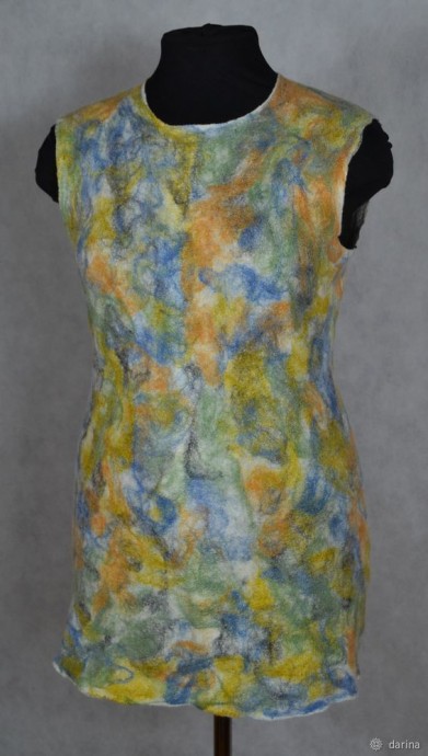 Учимся валять и окрашивать безрукавку: часть 2