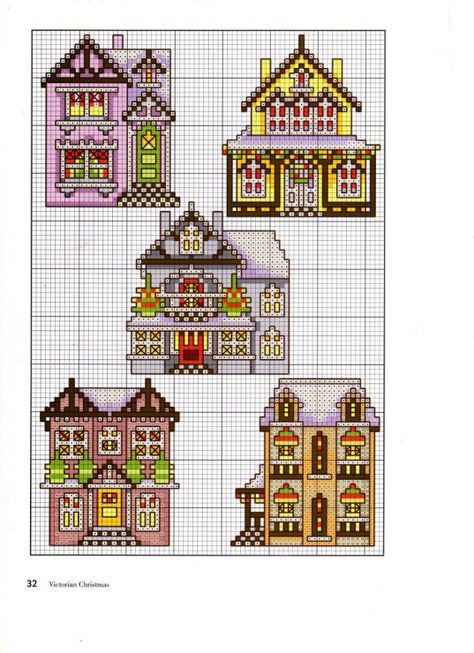 ​Вышиваем милые домики: часть 2