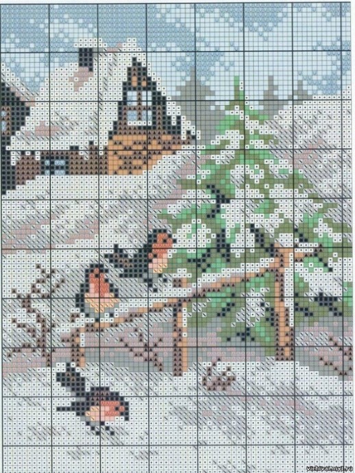 Вышиваем зимние пейзажи: часть 8