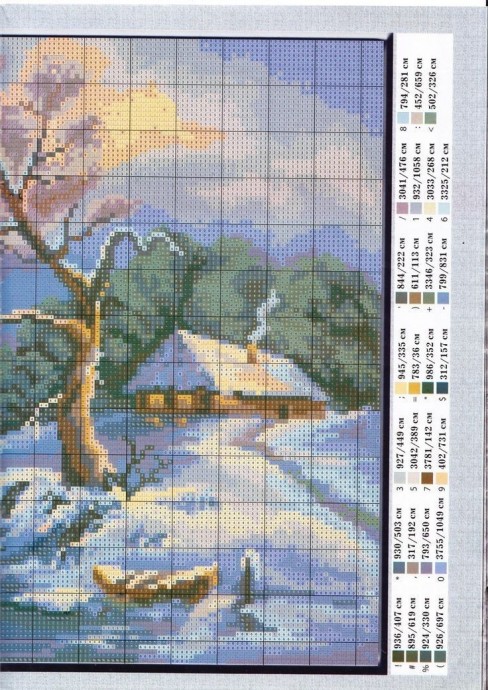 Вышиваем зимние пейзажи: часть 9