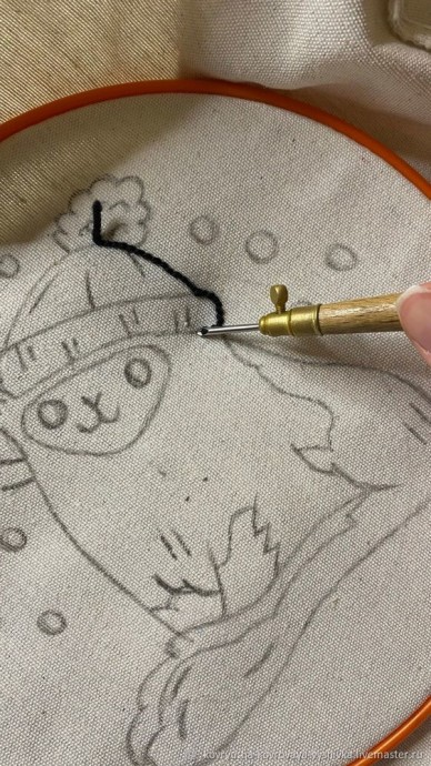 Шоппер с котиком в технике ковровой вышивки: мастер-класс, часть 1