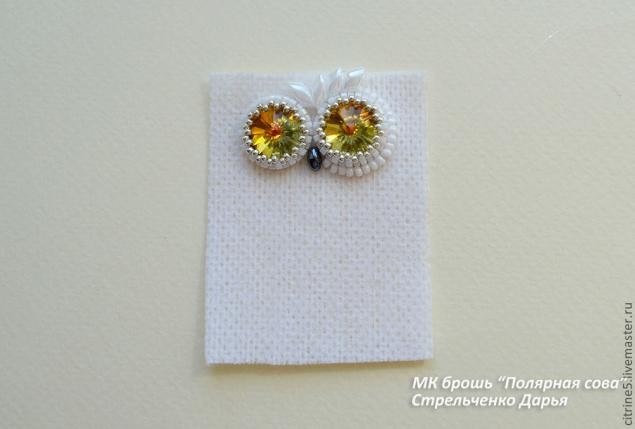 ​Вышиваем полярную сову в виде броши: часть 1