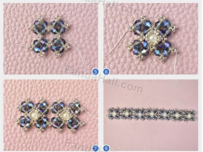 Ажурный браслет из бисера и биконуса