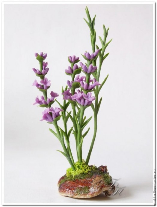 Лепим веточки лаванды из полимерной глины без использования молдов: часть 3