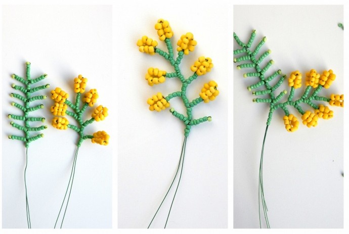 Мимоза из бисера