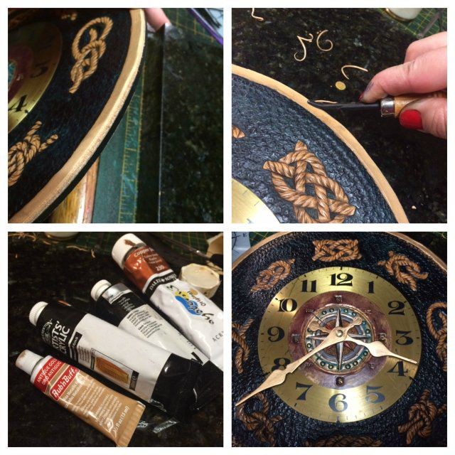 Создаем настенные часы из кожи