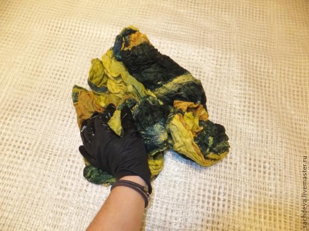 Валяние шарфа палантина на плоском шаблоне