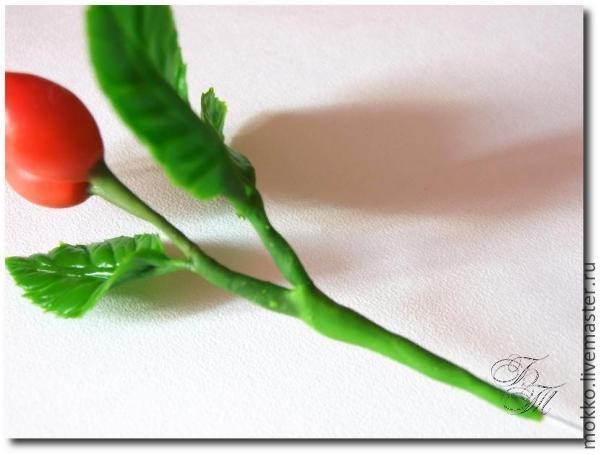 ​Лепим шиповник из полимерной глины: часть 3