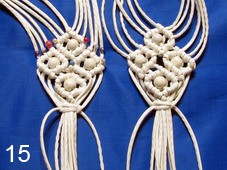 ​Ажурный поясок с кистями и бусинками в технике макраме: часть 3